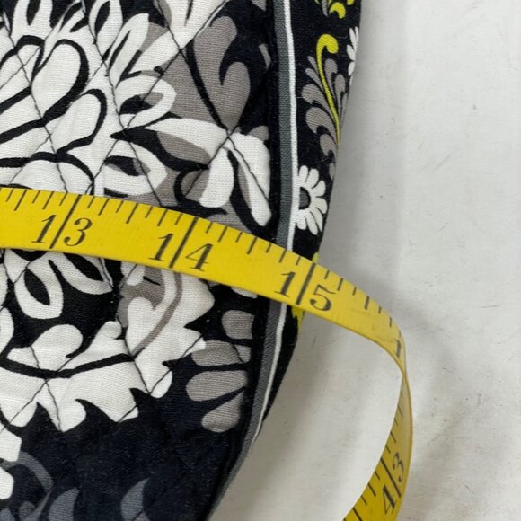 Vera Bradley Tote Baroque Shoulder Bag Black Gray Yellow White Print Medium - Picture 5 of 10